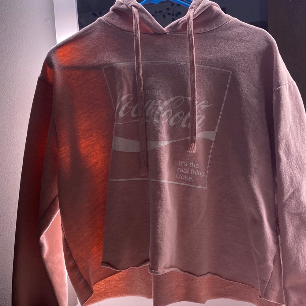 Coca-cola pink cropped hoodie